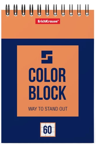 Bloknot uz spirāles - Color Block, A6, 60 lapas, rūtiņa
