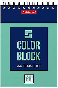 Bloknot uz spirāles - Color Block, A6, 60 lapas, rūtiņa