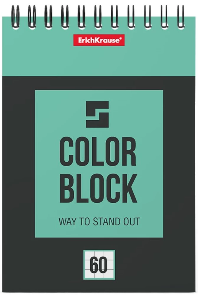 Bloknot uz spirāles - Color Block, A6, 60 lapas, rūtiņa
