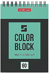 Bloknot uz spirāles - Color Block, A6, 60 lapas, rūtiņa
