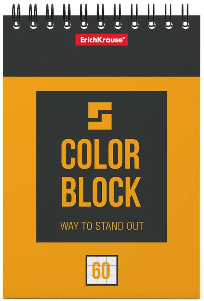 Bloknot uz spirāles - Color Block, A6, 60 lapas, rūtiņa