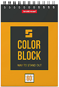 Bloknot uz spirāles - Color Block, A6, 60 lapas, rūtiņa