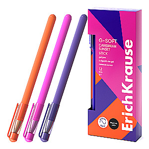 Gēla pildspalva - G-Soft Stick Caribbean Sunset 0.38, tintes krāsa - melna, sortimentā