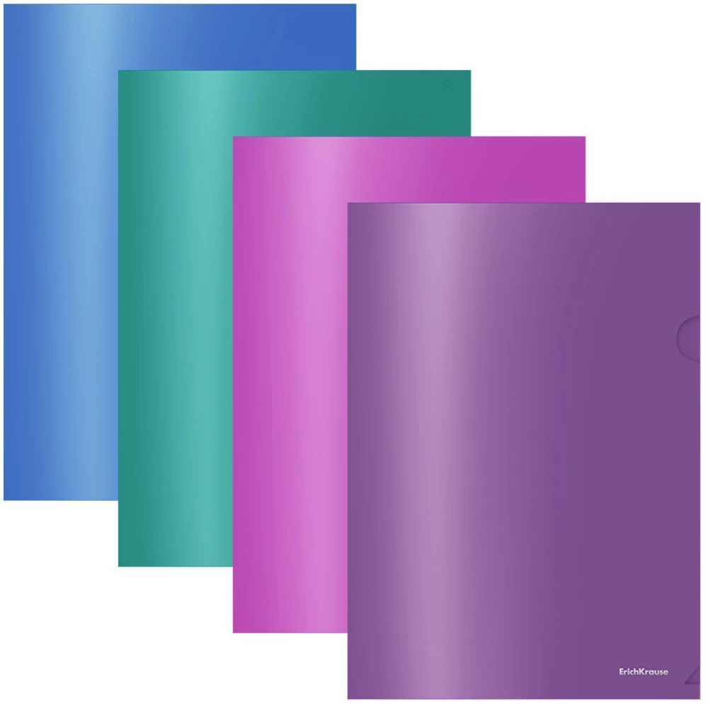 A4 stūra mape, 180 mikroni, ErichKrause Glossy Vivid, puscaurspīdīga, dažādībā