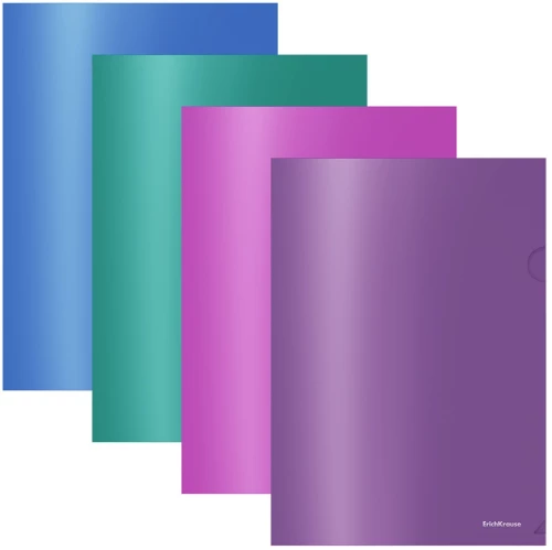 A4 stūra mape, 180 mikroni, ErichKrause Glossy Vivid, puscaurspīdīga, dažādībā