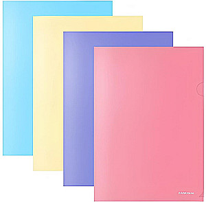 Plastmasas stūra mape A4 Glossy Pastel, dažādībā