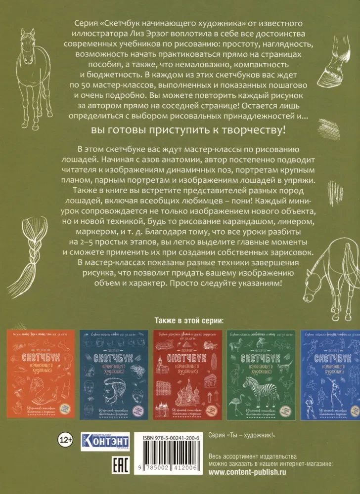 Скетчбук начинающего художника. Создаем наброски лошадей шаг за шагом