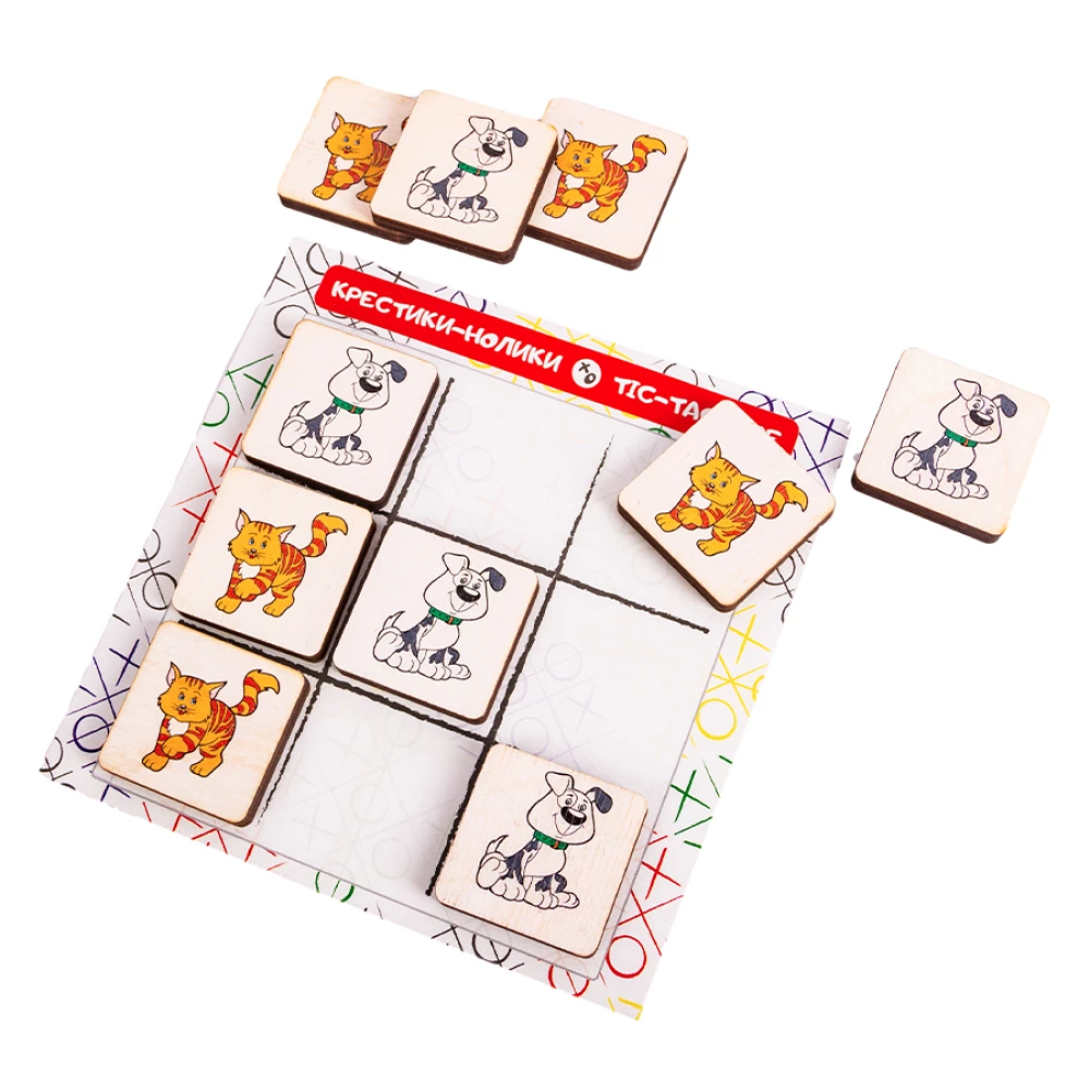 Настольная игра - Крестики-нолики. Кошки против собак