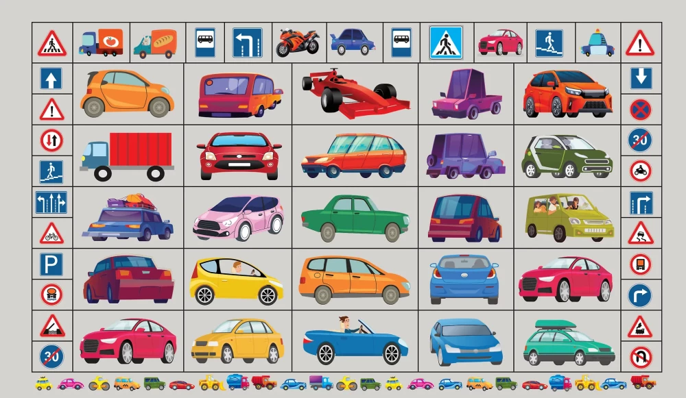 Liels uzlīmju albums. Visi visi auto