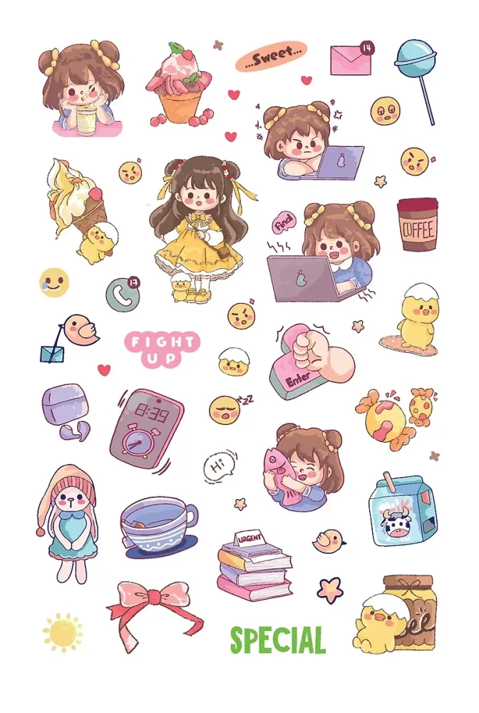 Kawaii Club uzlīmes (krāsainā vāka)
