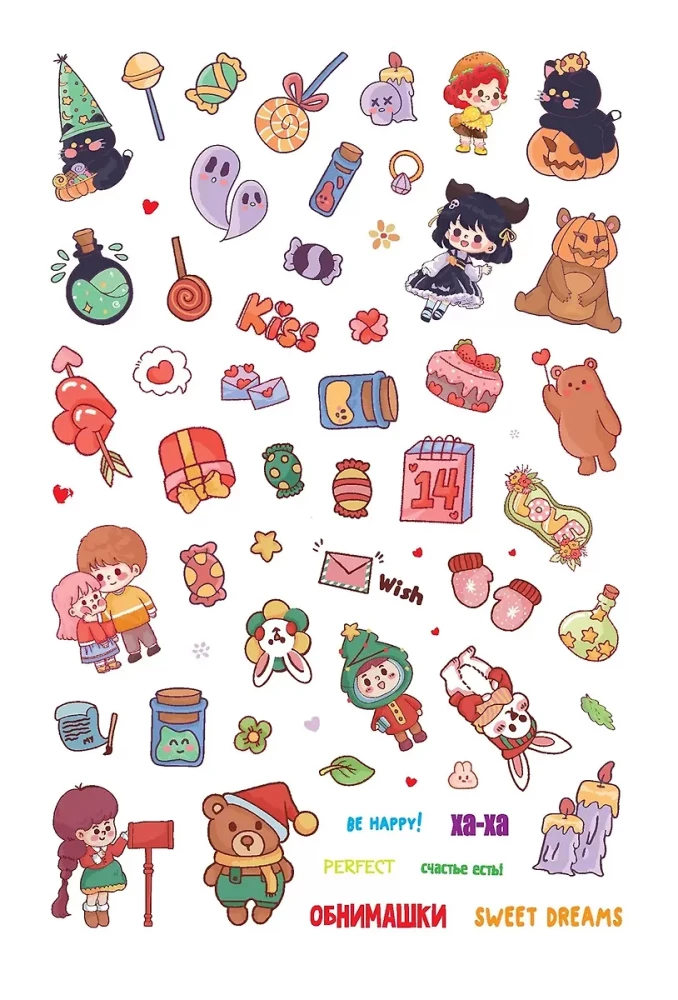 Kawaii Club uzlīmes (krāsainā vāka)