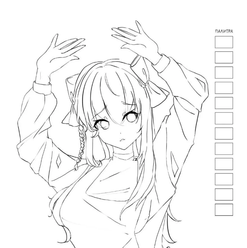 Anime! Krāsošana darbam ar marķieriem. Meitene ar vēstuli