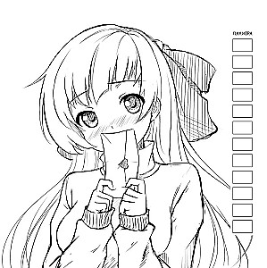 Anime! Krāsošana darbam ar marķieriem. Meitene ar vēstuli