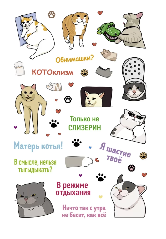 Uzlīmes Kaķu memi. Aizraujoši memu uzlīmes kaķu mīļotājiem (tirkīza vāks)
