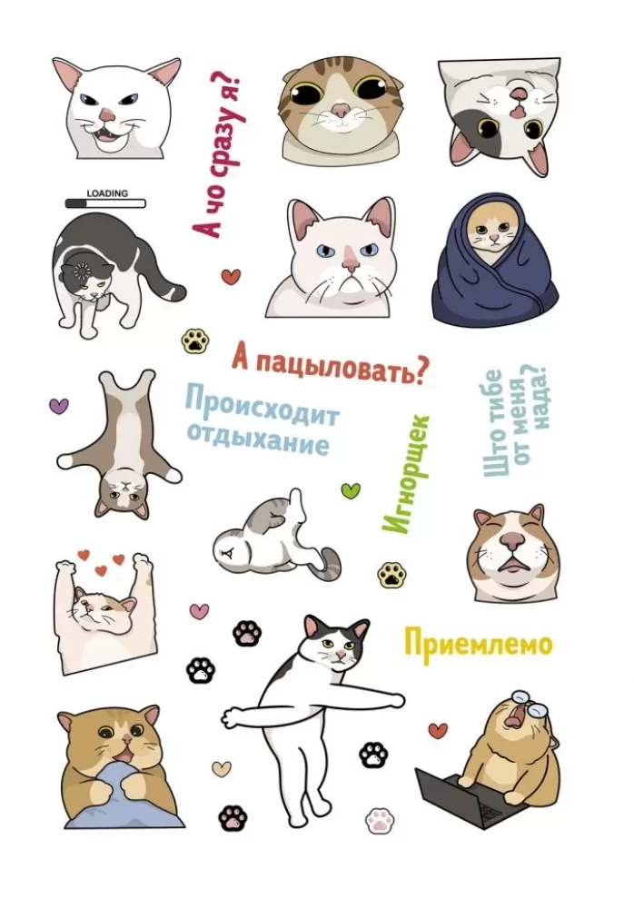 Uzlīmes Kaķu memi. Aizraujoši memu uzlīmes kaķu mīļotājiem (tirkīza vāks)