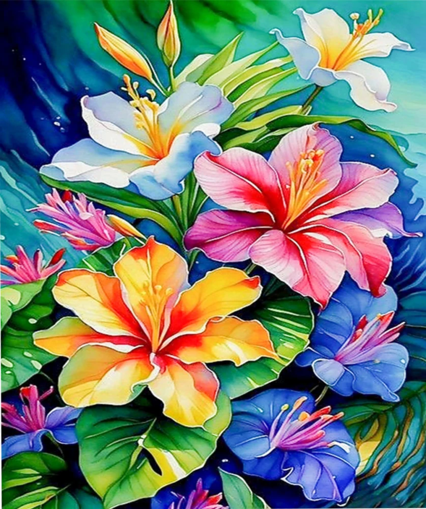 Glezna pēc numuriem - Krāsainās lilijas