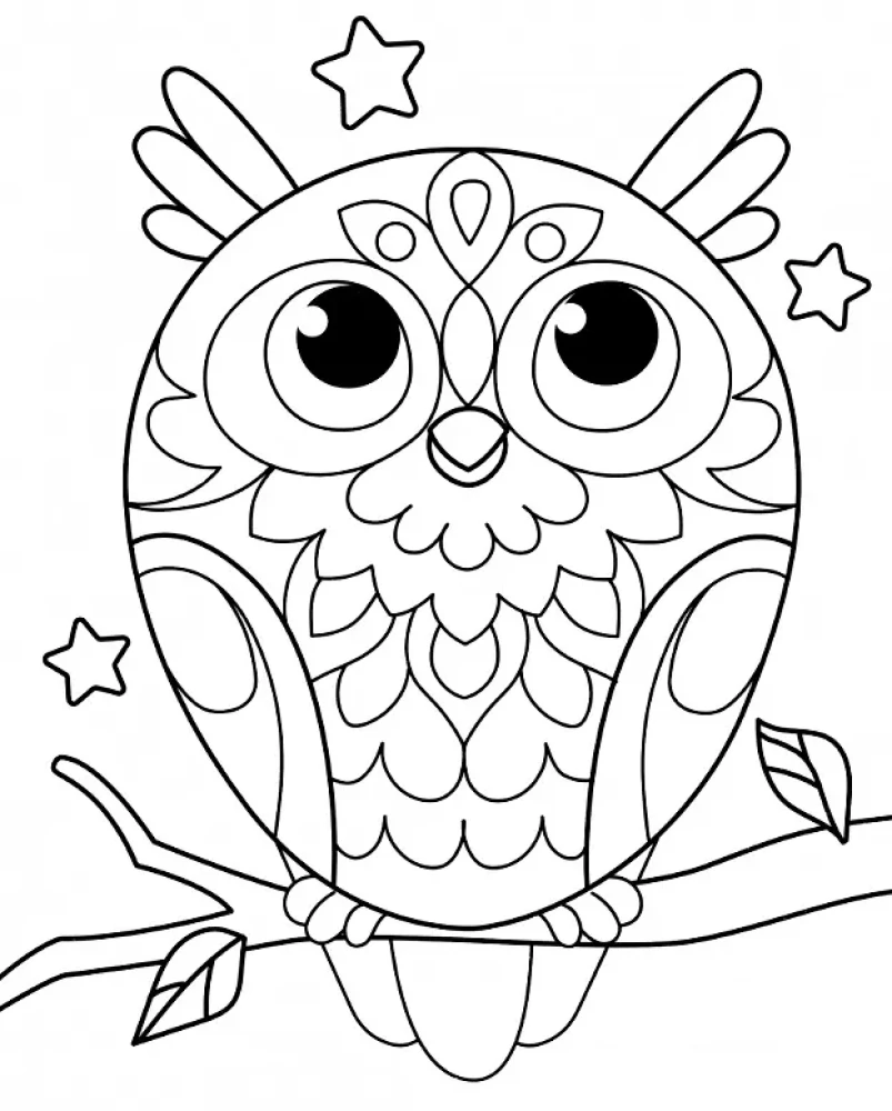 Mākslas krāsošana bērniem. Mandalas. Izdevums 7. Pūce