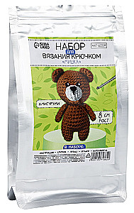 Набор для вязания крючком. Амигуруми: мягкая игрушка своими руками - Мишка, 8 см