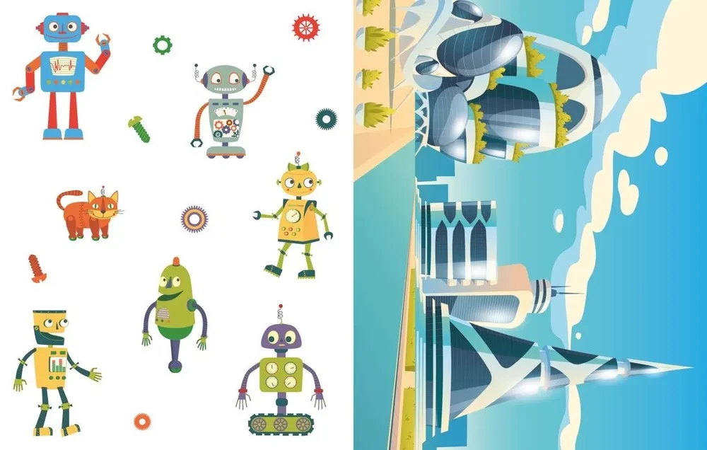 Apjomīgas rotaļlietas no papīra. Roboti
