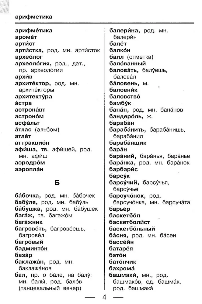 Орфографический словарь. 1-4 классы