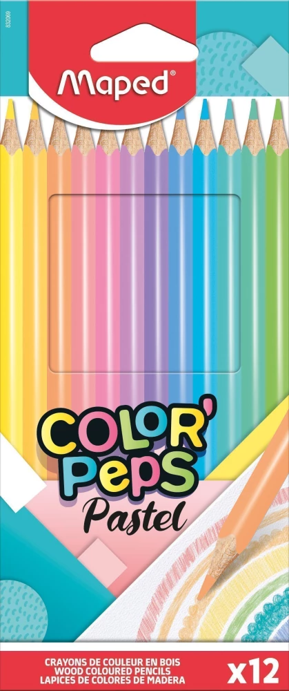 Krāsainie zīmuļi MAPED ColorPeps Pastel 12 krāsas