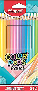 Krāsainie zīmuļi MAPED ColorPeps Pastel 12 krāsas