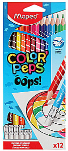 Цветные карандаши с резинкой MAPED Color`Peps Oops 12 цветов
