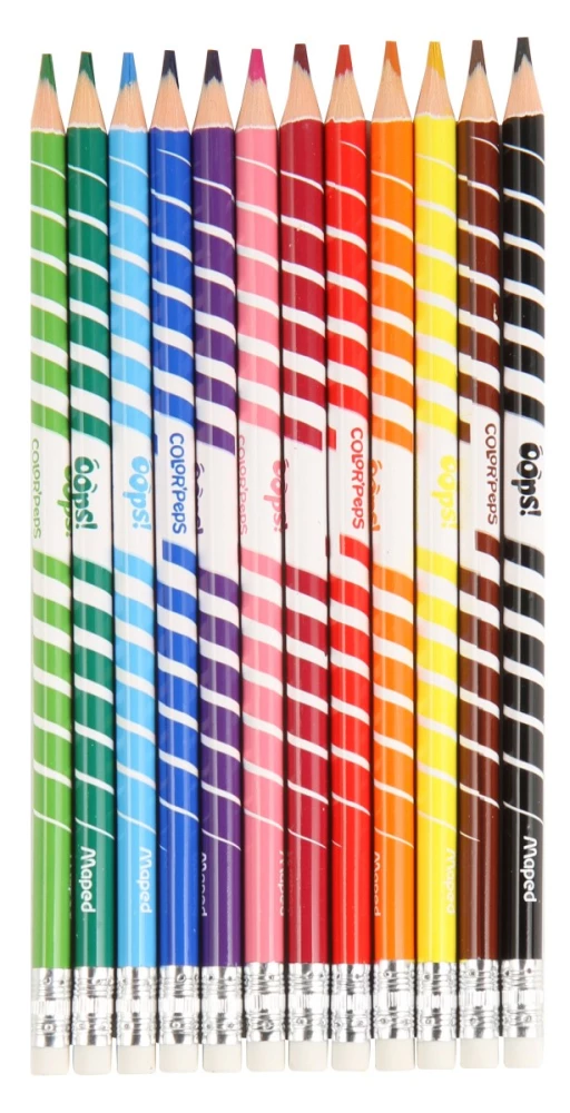 Цветные карандаши с резинкой MAPED Color`Peps Oops 12 цветов