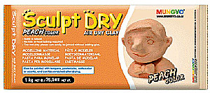 Глина (пластика, масса) для моделирования MUNGYO Sculpt Dry, 500 гр., телесная