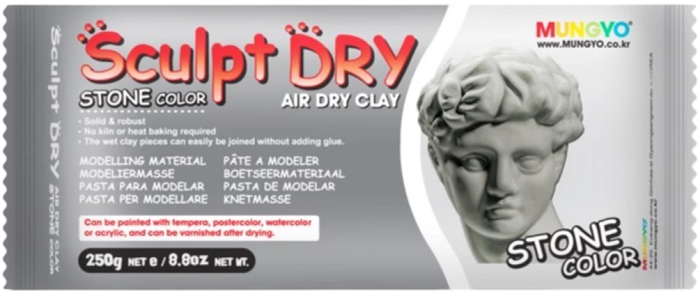 Modelēšanas masa 250g., Mungyo Sculpt Dry (pelēka)