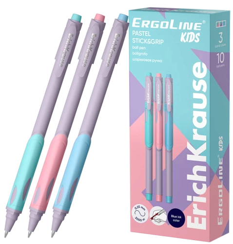 Шариковая ручка - Kids Stick&Grip Pastel, 0.5мм (синяя)