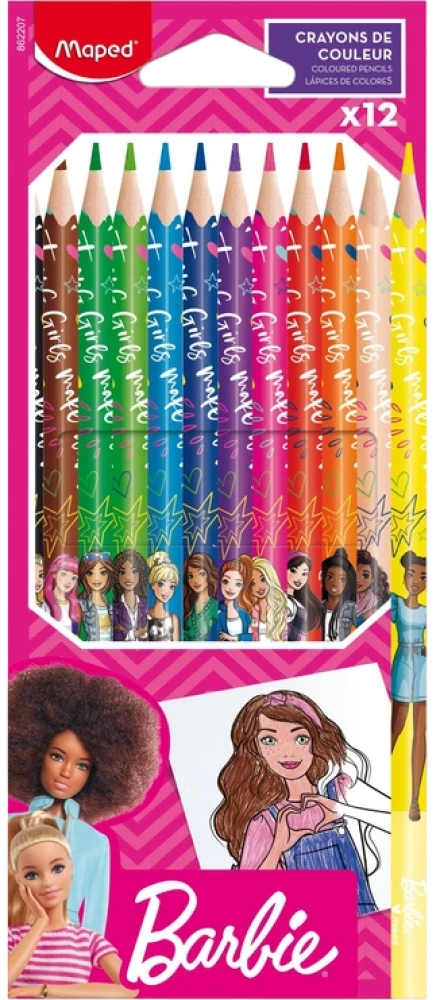 Krāsainie zīmuļi - Barbie (12 krāsas)