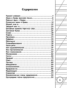 Visi krievu valodas noteikumi sākumskolai shēmās un tabulās