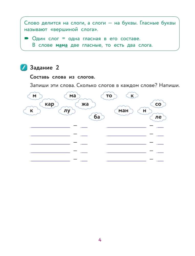 Visi krievu valodas noteikumi ar vizuāliem piemēriem un uzdevumiem. 1—4 klase
