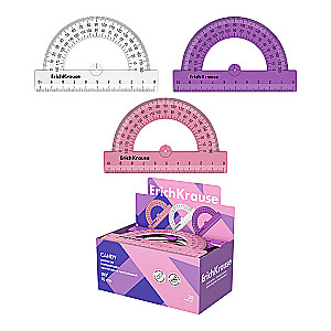 Plastmasas leņķmērs ErichKrause Candy, 180°/10cm, assorti