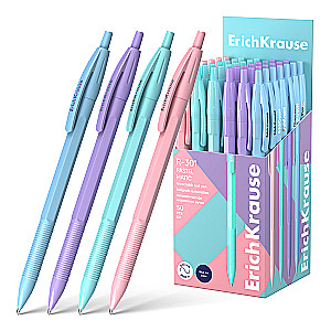 Automātiskā lodīšu pildspalva ErichKrause R-301 Matic Pastel 0.7, tintes krāsa zila, dažādās krāsās