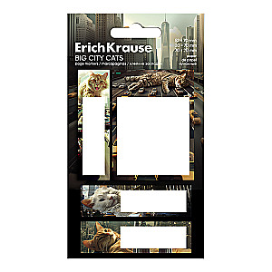 Клейкие закладки бумажные ErichKrause Big City Cats, 70X52 мм, 20X70 мм, 70X20 мм, 80 листов