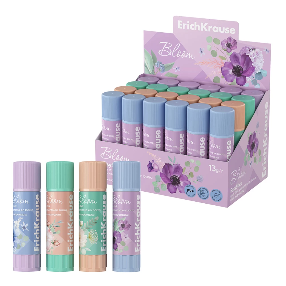 Līme-zīmulis ErichKrause EasyStick Pastel Bloom, 13g, assorti