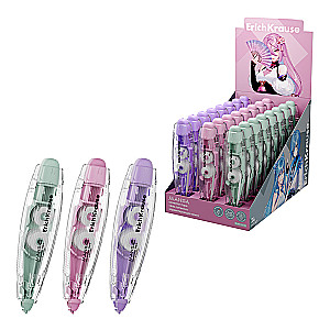 Korektējošā lente ErichKrause Spin Manga, ar automātisko aplikatora fiksāciju, 5mm x 6m, assorti