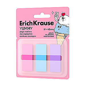 Līmlapiņas plastmasas ErichKrause Yummy, 19x45 mm, 60 lapas, 3 krāsas