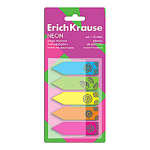Līmlapiņas plastmasas ErichKrause Neon, 44x12 mm, 100 lapas, 5 krāsas