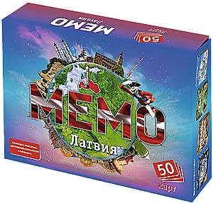 Настольная игра - Мемо Латвия (50 карточек)