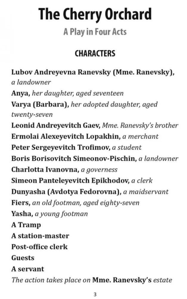 The Cherry Orchard = Вишнёвый сад
