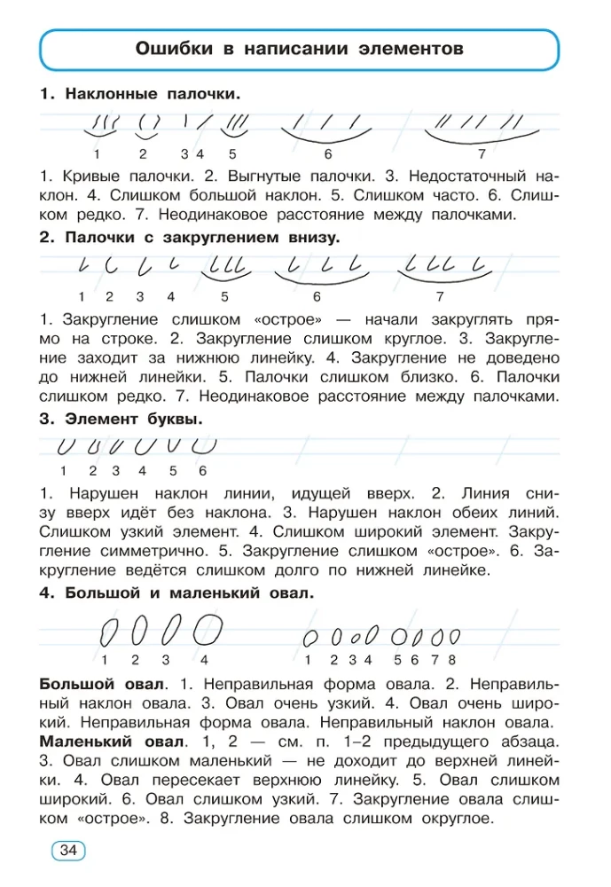 Исправление почерка. 3-4 классы