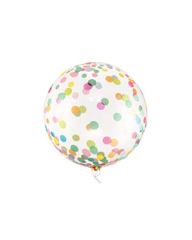 Follija balons Caurspīdīgs Confeti, 40cm krāsains