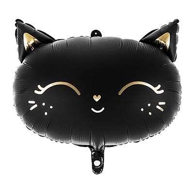 Follija balons Kaķis, 60x49cm, melns