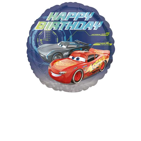 Follija balons 18 inches CiR - Cars - Happy Birthday