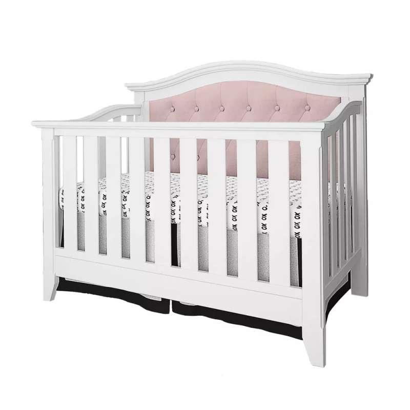 Детская кроватка MO-17 размер 140*70, бело-розовая