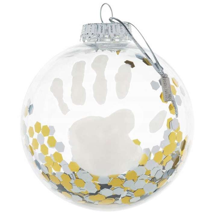 Baby Art Christmas Ball komplekts mazuļa pēdiņu/rociņu nospieduma izveidošanai, caurspīdīgs