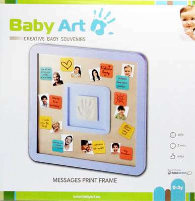 Baby Art messages print frame, ziņojumu rāmis ar pēdiņas vai rociņas nospieduma izveidošanai